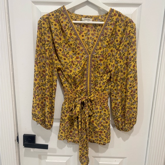 Max Studio Tops - Max Studio Yellow Floral Blouse SIZE:L